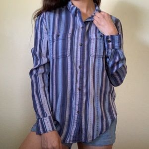 Mudd blue striped button up long sleeve shirt